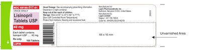 133b3fec-07f6-41f5-9c7c-50b66c4c0677-07.jpg LISINOPRIL TABLETS USPRx Only40 mgNDC 68180-517-01100 Tablets - 133b3fec 07f6 41f5 9c7c 50b66c4c0677 07