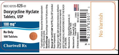 doxycycline-10.jpg PRINCIPAL DISPLAY PANEL - 100 mg Tablet Bottle Label - doxycycline 10