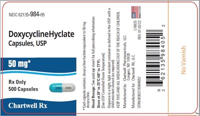 doxycycline-20.jpg PRINCIPAL DISPLAY PANEL - 50 mg Capsule Bottle Label - doxycycline 20