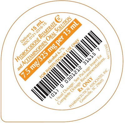 15 mL Unit Dose Cup Label (Hydrocodone 05)
