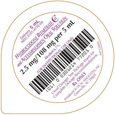 5 mL Unit Dose Cup Label (Hydrocodone 07)