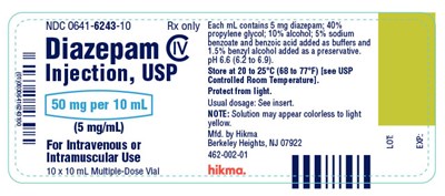 Diazepam Injection, Usp 50 mg Per 10 mL Carton Label (Diazepam Injection Usp 3)
