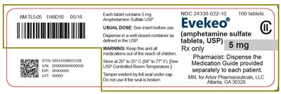 PRINCIPAL DISPLAY PANEL - 5 mg Tablet Bottle Label - evekeo 02