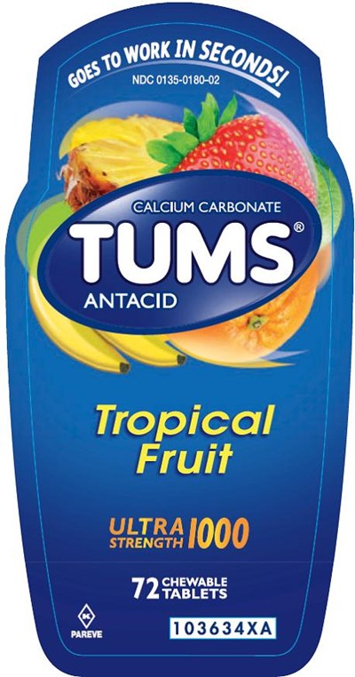 Tums Ultra Tropical Fruit 72 count front label - image 02