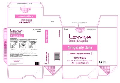 lenvima-0a.jpg PRINCIPAL DISPLAY PANELNDC 62856-714-30Lenvima(lenvatinib) capsules14 mg daily dose30 day supply14 mg daily- dose carton containing 6 cards - lenvima 0a