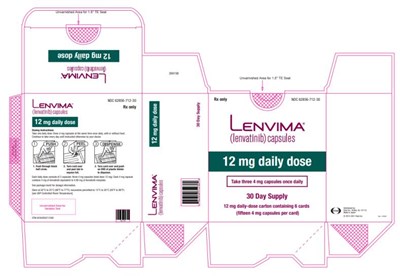 lenvima-0d.jpg PRINCIPAL DISPLAY PANELNDC 62856-724-30Lenvima(lenvatinib) capsules24 mg daily dose30 day supply24 mg daily- dose carton containing 6 cards - lenvima 0d