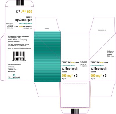 azithromycin-11a.jpg PRINCIPAL DISPLAY PANEL - 500 mg - 3 Carton Box - azithromycin 11a