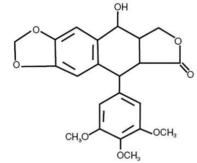 Podofilox Structural Formula. (Podofilox Topical Solution 1)