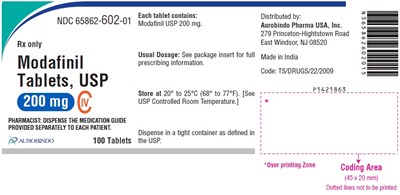 modafinil-fig2.jpg PACKAGE LABEL-PRINCIPAL DISPLAY PANEL - 200 mg (100 Tablets Bottle) - modafinil fig2