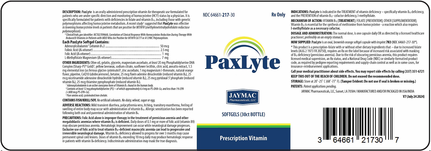 Paxlyte Capsule Product Images - NDC 64661-217