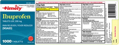 601r Timely Ibuprofen Label 1000s
