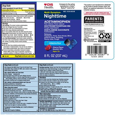 Acetaminophen 650 mg, Dextromethorphan Hbr 30 mg, Doxylamine Succinate 12.5 mg (Nighttime Cold And Flu Cherry Liquid 1)