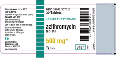 azithromycin-09.jpg PRINCIPAL DISPLAY PANEL - 500 mg - 30 Tablet Bottle Label - azithromycin 09