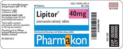 lipitor-08.jpg PRINCIPAL DISPLAY PANEL - 40 mg Tablet Label - lipitor 08