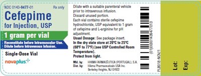 Vial Label (Cefepime For Injection Novaplus 2)