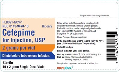 Carton Label (Cefepime For Injection Novaplus 5)