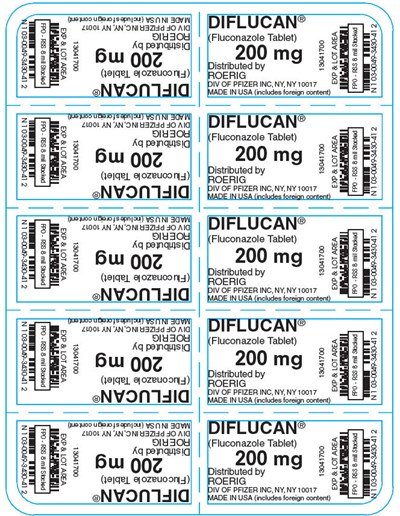 Principal Display Panel - 200 mg Tablet Blister Pack - diflucan 10