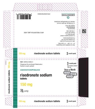 Ndc 59762-0406-3risedronate Sodium Tablets150 mg3 Month Packrx Only (Risedronate Sodium Tablets 10)