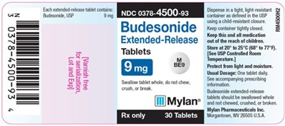 Budesonide Extended-release Tablets 9 mg Bottle Label (Image 02)