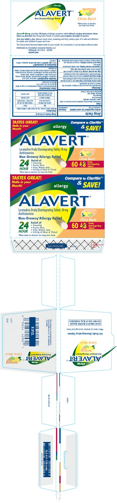 alavert-01.jpg PRINCIPAL DISPLAY PANEL - 60 Tablet Blister Pack Carton - alavert 01
