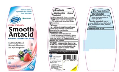 Extras Strength Smooth Antacid Calcium Carbonate Assorted Berry (103af72pvlflb)