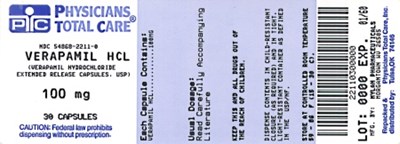 Verapamil HCl Extended-release Capsules Pm100 mg Bottles (2211)