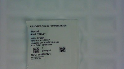 Fesoterodine Er 4 mg Tablet Label (6918902421)