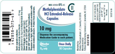 methylphenidate-04.jpg PRINCIPAL DISPLAY PANEL - 10 mg Capsule Bottle Label - methylphenidate 04