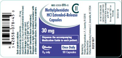 methylphenidate-07.jpg PRINCIPAL DISPLAY PANEL - 30 mg Capsule Bottle Label - methylphenidate 07