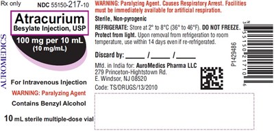 PACKAGE LABEL-PRINCIPAL DISPLAY PANEL - 100 mg per 10 mL (10 mg / mL) [multi-use val] - Container Label - atracurium fig1