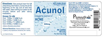 PRINCIPAL DISPLAY PANEL - 90 Tablet Label - acunol 02