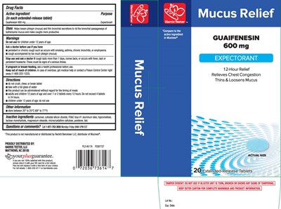 Guaifenesin 600 mg - mucus relief 600 mg extended release caplet aml 1