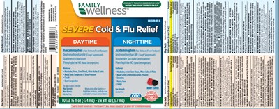 Acetaminophen 325 mg, Dextromethorphan HBr 10 mg, Guaifenesin 200 mg Phenylephrine HCL.5mg, Acetaminophen 650 mg, Dextromethorphan HBr 20 mg, Doxylamine Succinate 12.5 mg, Phenylephrine HCL 10 mg - daytime severe cold flu nighttime severe cold flu  1