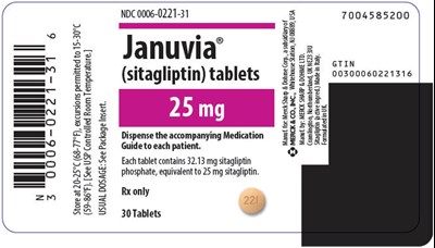 PRINCIPAL DISPLAY PANEL - 25 mg Tablet Bottle Label - januvia 04