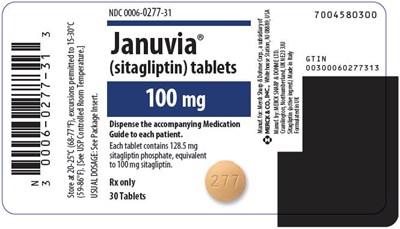 PRINCIPAL DISPLAY PANEL - 100 mg Tablet Bottle Label - januvia 06