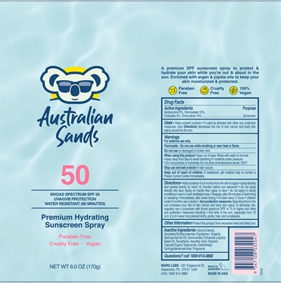 Label (Australiansands 65036 Spf50 Sunscreenspray 170g)