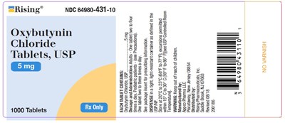 Oxybutynin 1000s Count Label