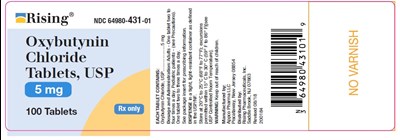 Oxybutynin 100s Count Label