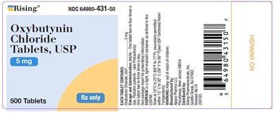 Oxybutynin 500s Count Label