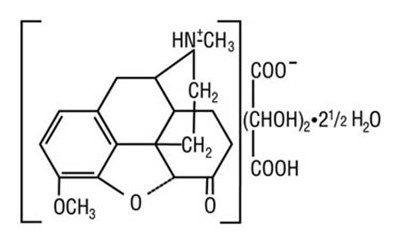 Chemical Structure For Hydrocodone Bitartrate. (Vicoprofen Tabs Smallstructure1)