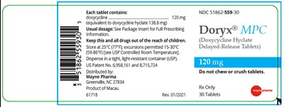 dorxy-02.jpg PRINCIPAL DISPLAY PANEL - 60 mg Tablet Bottle Label - dorxy 02