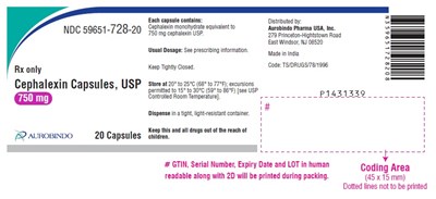 PACKAGE LABEL- PRINCIPAL DISPLAY PANEL - 750 mg (20 Capsule Bottle) - cephalexin fig1