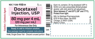 doc08-0000-14-v4.jpg PRINCIPAL DISPLAY PANEL – Docetaxel Injection, USP, 80 mg per 4 mL Vial Label - doc08 0000 14 v4