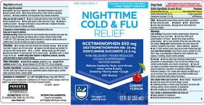 Acetaminophen 650 mg, Dextromethorphan Hbr 30 mg, Doxylamine Succinate 12.5 mg (Nighttime Cold And Flu Original Liquid 1)