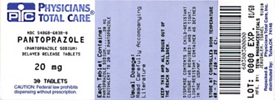 Pantoprazole Sodium Delayed-release Tablets Usp 20 mg Package Label (6038)