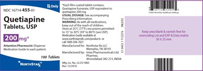 Quetiapine Tablets 200 mg - quetiapine 200mg 100