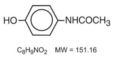 Acetaminophen Chemical Structure (But Ace Caff Str2)