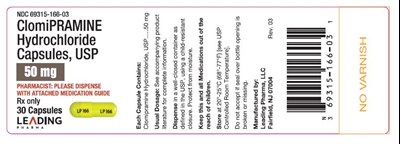 50mg-30ct.jpg 50mg Clomipramine Hydrochloride - 30 Capsules - 50mg 30ct