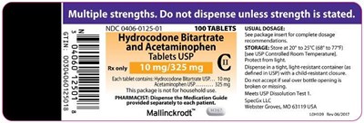 10 mg/325 mg Bottle (Hydrocodone Bitartrate And Acetaminophen Tablet 5)