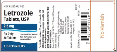 Letrozole Tablets, USP - NDC 62135-491-30 - Bottle of 30 Tablets - letrozole 30s label
